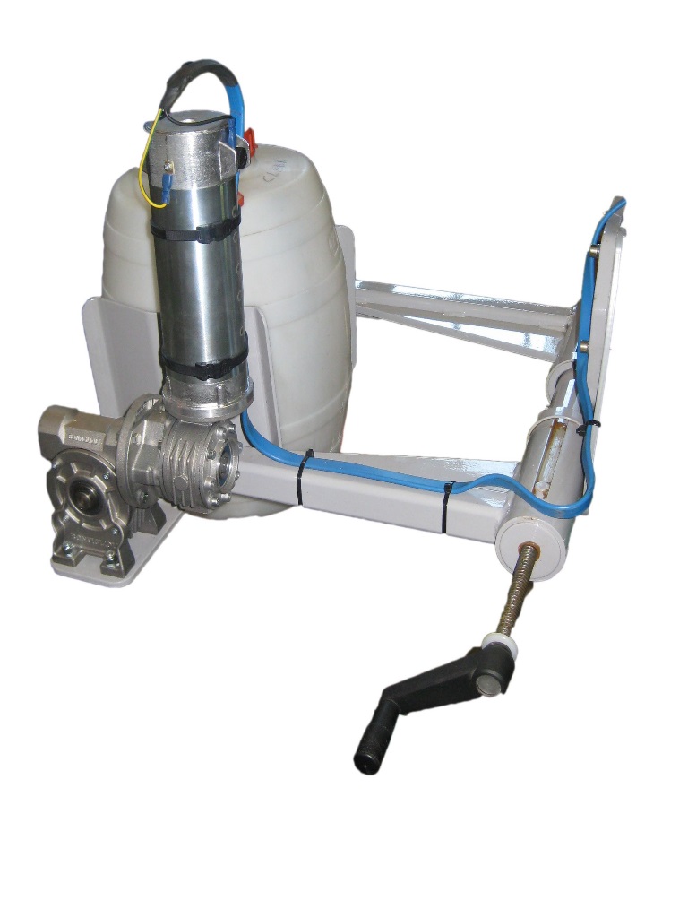 Clamp for reels and drums with frontal electric turning